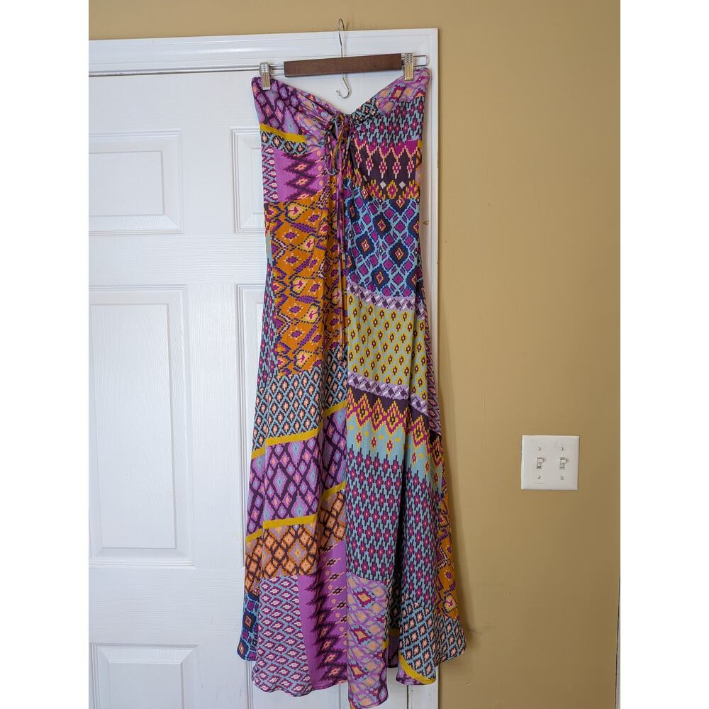 Tigerlily Utopia Trinity Maxi Dress Size 6 Boho Patchwork Print Halter Tie Back - Picture 2 of 11